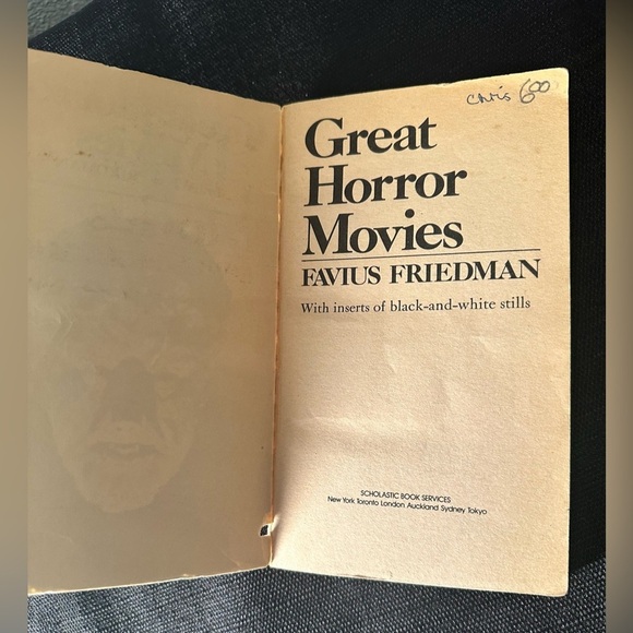 Great Horror Movies pb Favius Friedman 1st Print 1st ed 1974 Scholastic ID:78758 - Picture 3 of 4